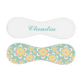 緑色に可愛いオレンジ色の花をモノグラム 野球ボール (パネル)