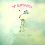 緑色のおもしろいカエルの飛び鳥 ウィンドウサイン (シート3)