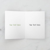 緑色のおもしろいカエルの飛び鳥 カード (内部)