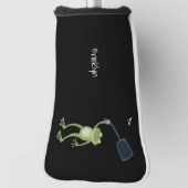 緑色のおもしろいカエルの飛び鳥 ゴルフヘッドカバー (回転90)