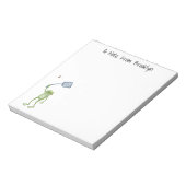 緑色のおもしろいカエルの飛び鳥 ノートパッド (回転)