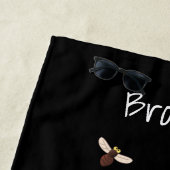 緑色のおもしろいカエルの飛び鳥 ビーチタオル (インサイチュ)