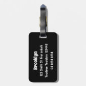 緑色のおもしろいカエルの飛び鳥 ラゲッジタグ (裏面縦)