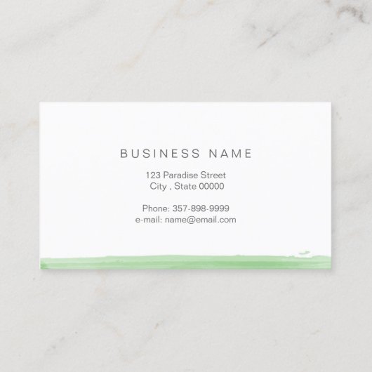 緑色のはすの花 名刺 (裏面)