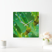 緑色のアクリル葉壁時計の雨滴 スクエア壁時計 (ホーム)