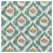 緑色のイカット模様 ファブリック (見本)