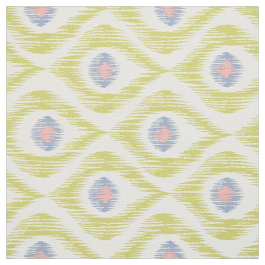 緑色のイカット模様 ファブリック (見本)