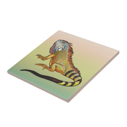 緑色のイグアナ タイル (側面)