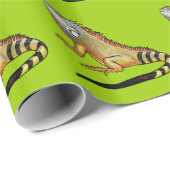 緑色のイグアナ ラッピングペーパー (ロールコーナー)