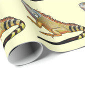 緑色のイグアナ ラッピングペーパー (ロールコーナー)