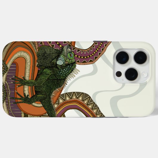 緑色のイグアナ Case-Mate iPhoneケース (裏面 (横))