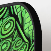 緑色のエイリアン（ラインの背景色が変更された場合） ピックルボールラケット (左詳細)