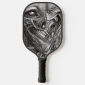 緑色のエイリアン（ラインの背景色が変更された場合） ピックルボールラケット (裏面)