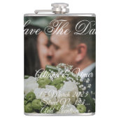 緑色のエレガントキスは日付を保存 フラスク (正面)