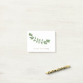 緑色のエレガントリーフ名のポストイット注記 ポストイット (デスク上)