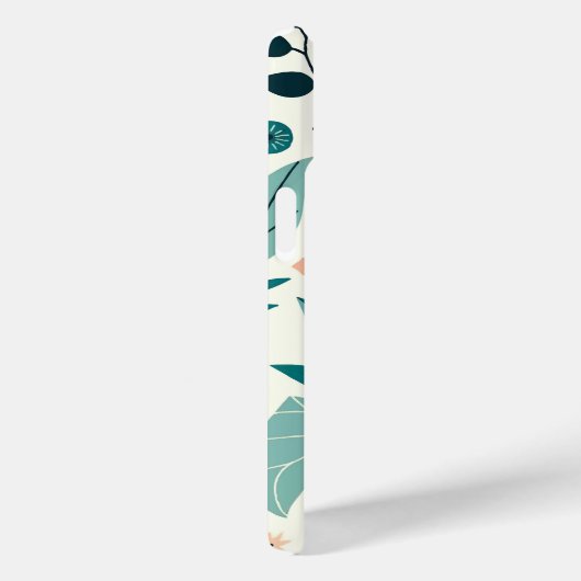 緑色のオレンジはっきりした色のモダンフローラプリントパターン Case-Mate iPhoneケース (裏面 / 右)