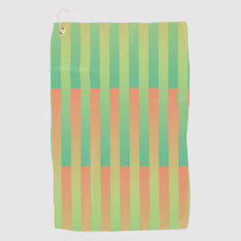 緑色のオレンジ色のパタストライプのーン ゴルフタオル