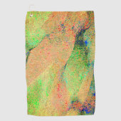 緑色のオ擦り切れたレ絵を描ンジのスタイルまたはシワのある革 ゴルフタオル (正面)