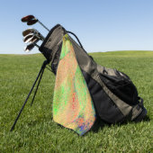 緑色のオ擦り切れたレ絵を描ンジのスタイルまたはシワのある革 ゴルフタオル (グリーン)