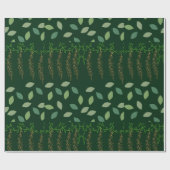 緑色のカスケードつる植物リーフ ラッピングペーパー (フラット)