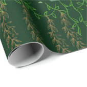 緑色のカスケードつる植物リーフ ラッピングペーパー (ロールコーナー)