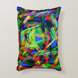 緑色のカラフル「ブラシストローク」のツイスト正方形 アクセントクッション