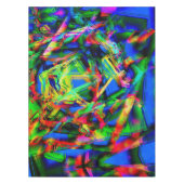 緑色のカラフル「ブラシストローク」のツイスト正方形 テーブルクロス (正面)