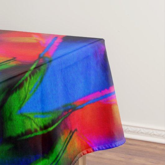 緑色のカラフル「ブラシストローク」のツイスト正方形 テーブルクロス (インサイチュ)