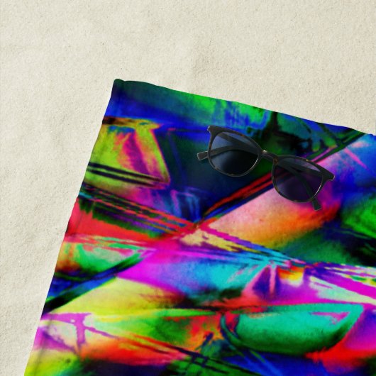 緑色のカラフル「ブラシストローク」のツイスト正方形 ビーチタオル (インサイチュ)