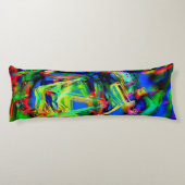緑色のカラフル「ブラシストローク」のツイスト正方形 ボディピロー (裏面)