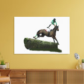 緑色のキャンバスプリントでジョッキーをジャンプ キャンバスプリント (インサイチュ (リビング))