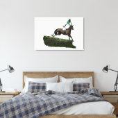 緑色のキャンバスプリントでジョッキーをジャンプ キャンバスプリント (インサイチュ (寝室))