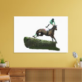緑色のキャンバスプリントでジョッキーをジャンプ キャンバスプリント (インサイチュ (リビング))