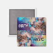 緑色のキラキラを有する青色金ゴールド マグネット (正面/裏面)