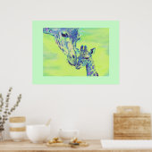 緑色のキリン ポスター (キッチン)