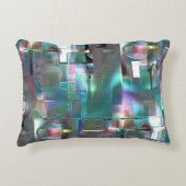 緑色のグラデーションと柔らかいネオンで着色の重なり アクセントクッション (正面)