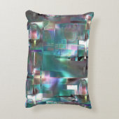 緑色のグラデーションと柔らかいネオンで着色の重なり アクセントクッション (裏面(縦))