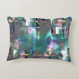 緑色のグラデーションと柔らかいネオンで着色の重なり アクセントクッション