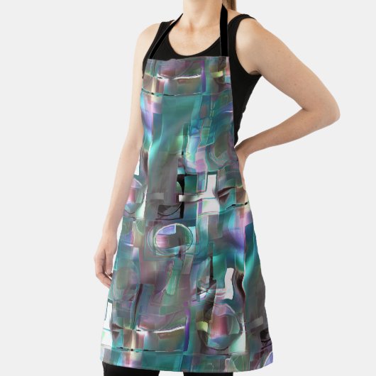 緑色のグラデーションと柔らかいネオンで着色の重なり エプロン (インサイチュ)