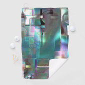 緑色のグラデーションと柔らかいネオンで着色の重なり ゴルフタオル (インサイチュ)