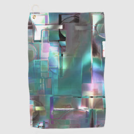 緑色のグラデーションと柔らかいネオンで着色の重なり ゴルフタオル