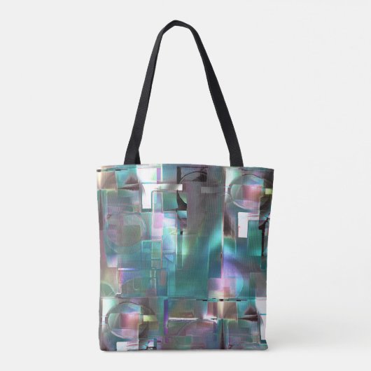 緑色のグラデーションと柔らかいネオンで着色の重なり トートバッグ (裏面)