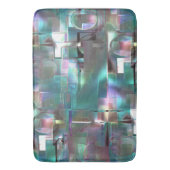 緑色のグラデーションと柔らかいネオンで着色の重なり バスマット (正面縦)