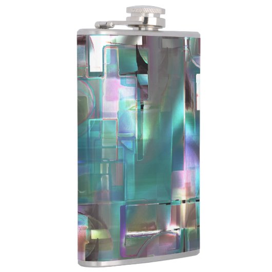 緑色のグラデーションと柔らかいネオンで着色の重なり フラスク (右)