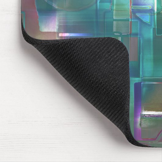 緑色のグラデーションと柔らかいネオンで着色の重なり マウスパッド (コーナー)