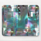 緑色のグラデーションと柔らかいネオンで着色の重なり マウスパッド (正面)