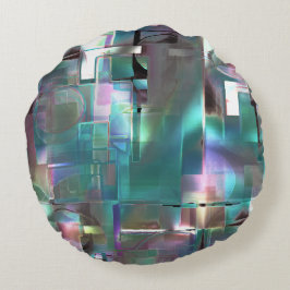 緑色のグラデーションと柔らかいネオンで着色の重なり ラウンドクッション