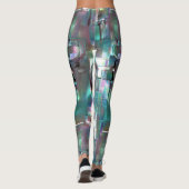 緑色のグラデーションと柔らかいネオンで着色の重なり レギンス (裏面)