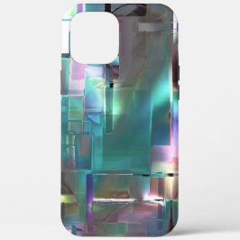 緑色のグラデーションと柔らかいネオンで着色の重なり iPhone 12 PRO MAX ケース