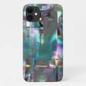 緑色のグラデーションと柔らかいネオンで着色の重なり Case-Mate iPhoneケース (裏面)